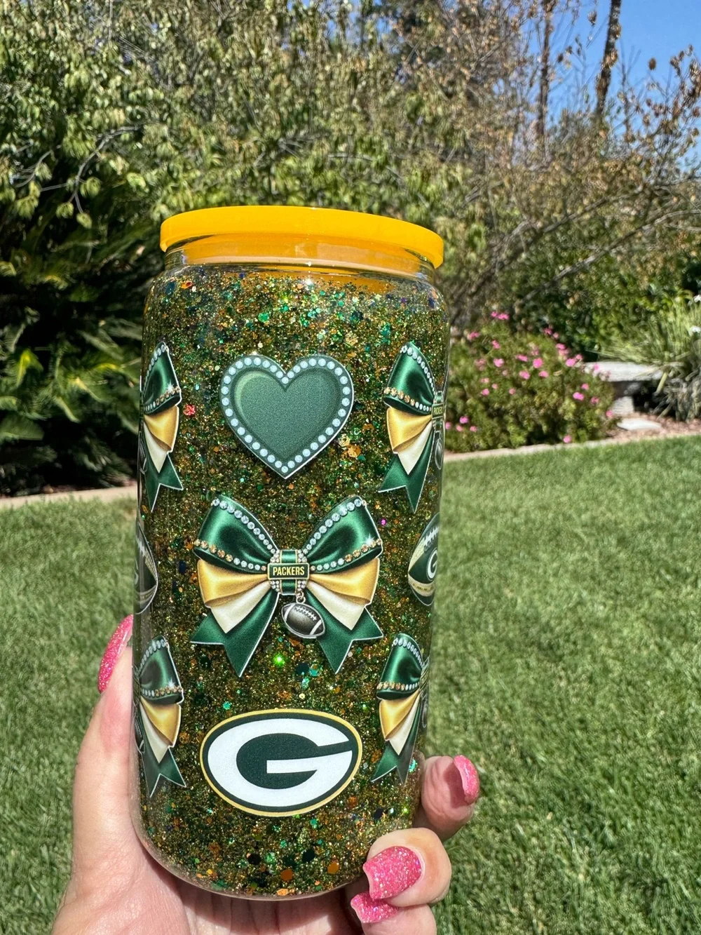 Green Bay Packers snow globe tumbler 16oz
